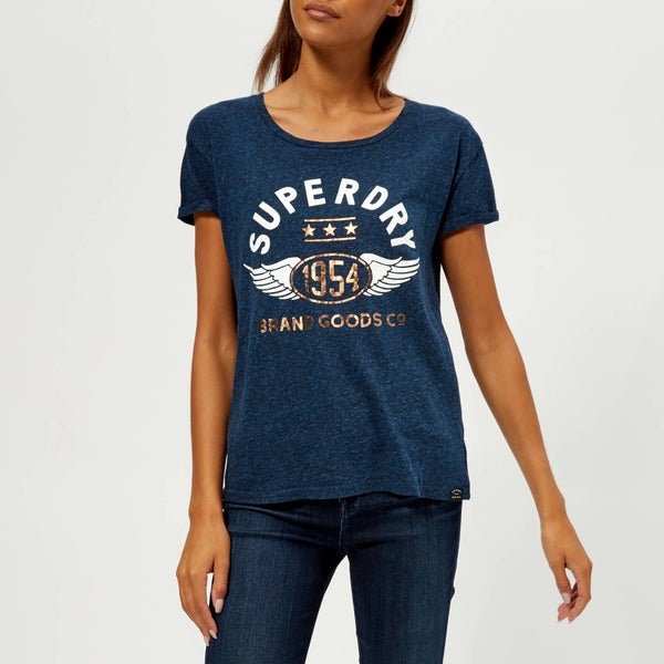 Superdry Women's 1954 Brand Goods Slim T-Shirt - Rugged Navy