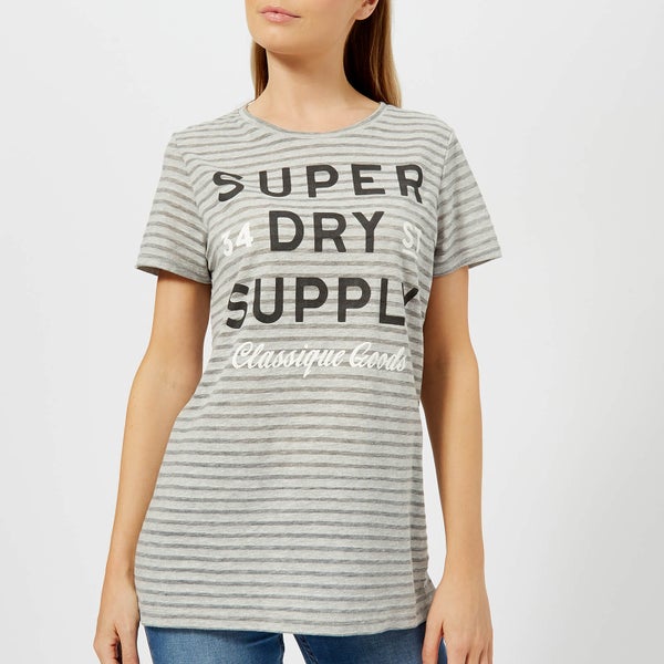 Superdry Women's Classique Goods Long Line T-Shirt - Outre Grey Marl