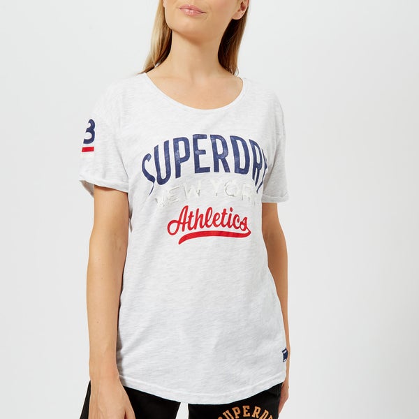 Superdry Women's NY Athletics Slim BF T-Shirt - Ice Marl