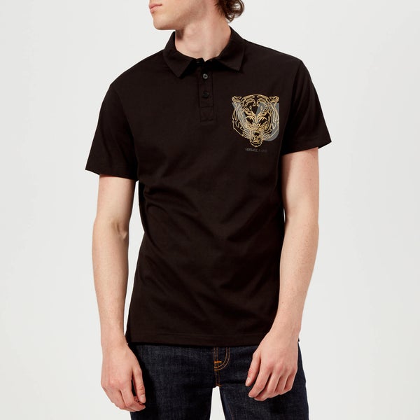 Versace Jeans Men's Tiger Logo Polo Shirt - Black