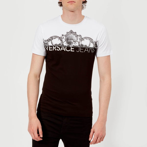 Versace Jeans Men's Chest Script Logo T-Shirt - Black/White