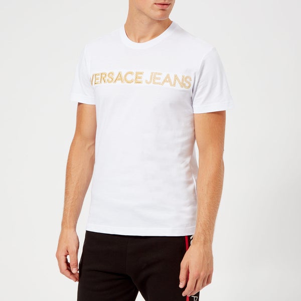 Versace Jeans Men's Gold Logo T-Shirt - White
