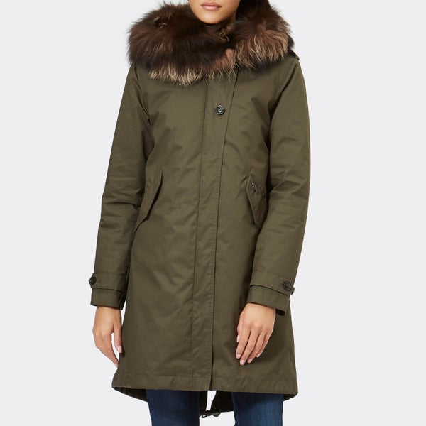 Woolrich Women's Literary Silver Fox Parka - Military Olive