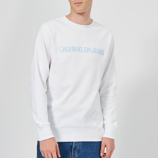 Calvin Klein Jeans Men's Institutional Logo Sweatshirt - Bright White