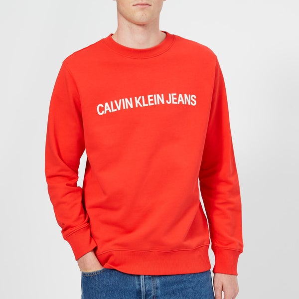 Calvin Klein Jeans Men's Institutional Logo Sweatshirt - Tomato