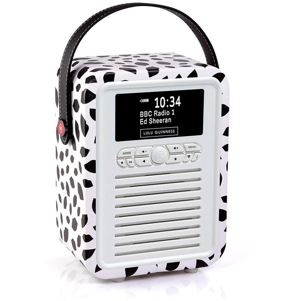 VQ Retro Mini DAB & DAB+ Digital Radio with FM, Bluetooth and Alarm Clock - Lulu Guinness Black Lips