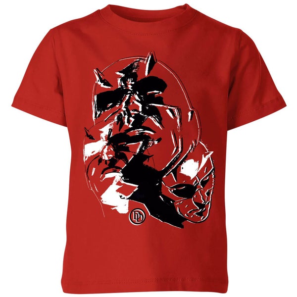 Marvel Knights Daredevil Layered Faces Kinder T-shirt - Rood