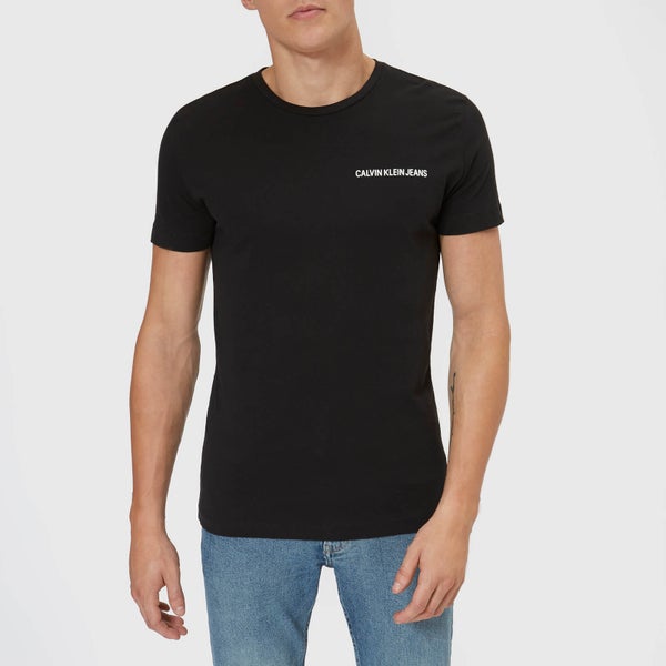 Calvin Klein Jeans Men's Chest Institutional Slim T-Shirt - CK Black