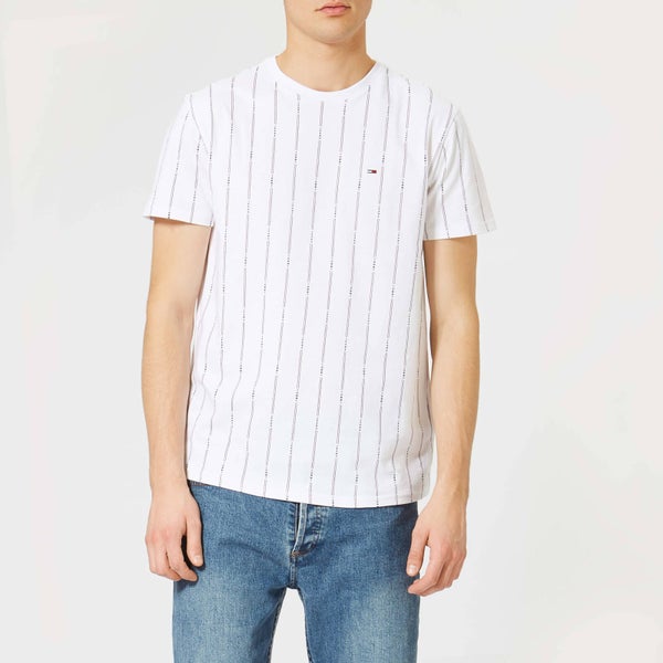 Tommy Jeans Men's TJM Baseball Stripe T-Shirt - Classic White
