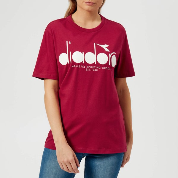 Diadora Women's Short Sleeve T-Shirt - Anemone/Optical White