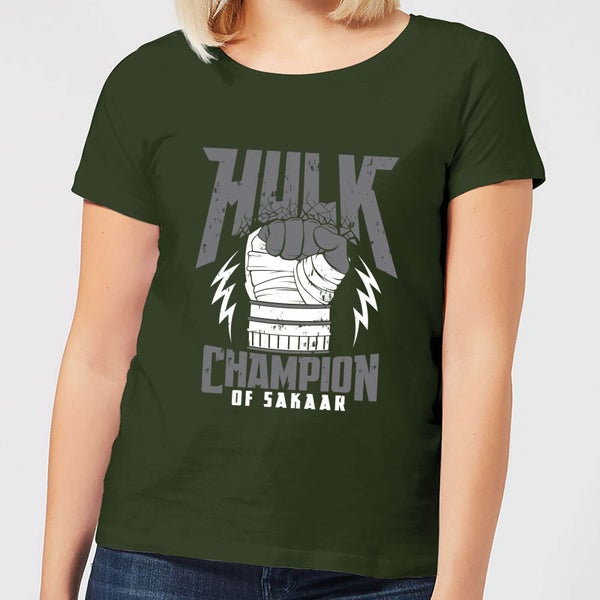 Marvel Thor Ragnarok Hulk Champion Dames T-shirt - Donkergroen