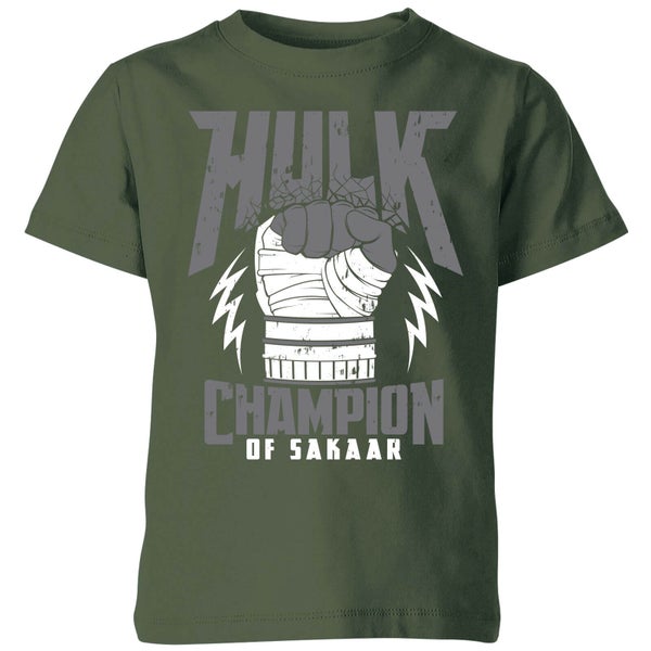Marvel Thor Ragnarok Hulk Champion Kinder T-shirt - Donkergroen