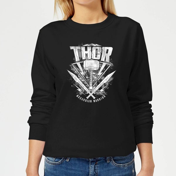 Marvel Thor Ragnarok Thor Hammer Logo Women's Sweatshirt - Black