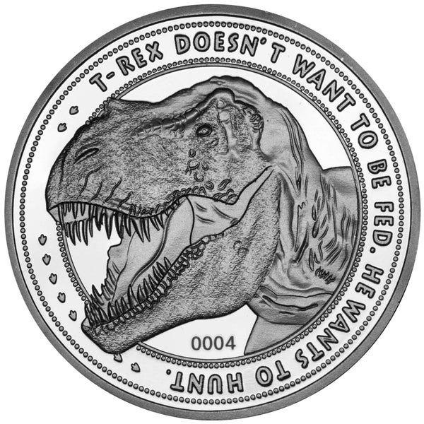 Jurassic Park 'T-Rex' Münze in limitierter Auflage - Silbervariante