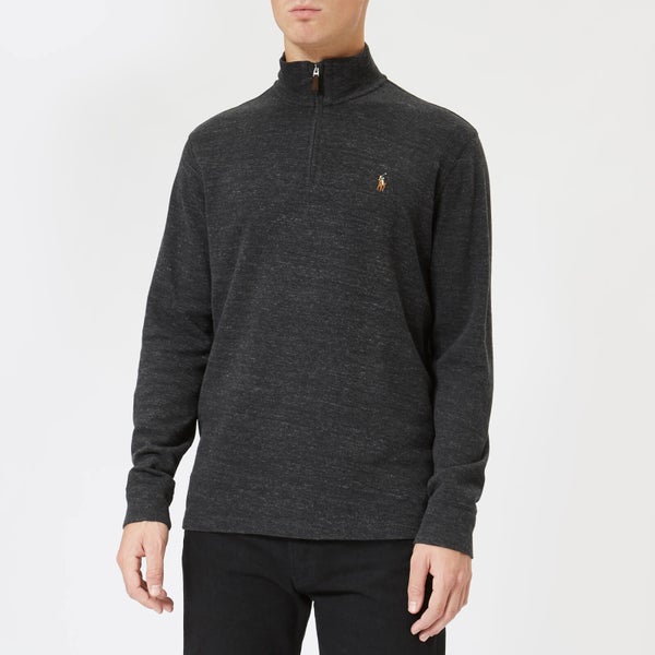 Polo Ralph Lauren Men's Quarter Zip Sweatshirt - Black Heather - M - Grey