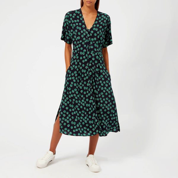 Whistles Women's Lenno Print Naya Button Dress - Green/Multi