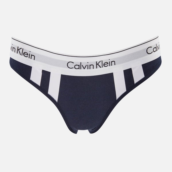 Calvin Klein Women's Varsity Stripe Bikini Brief - Navy