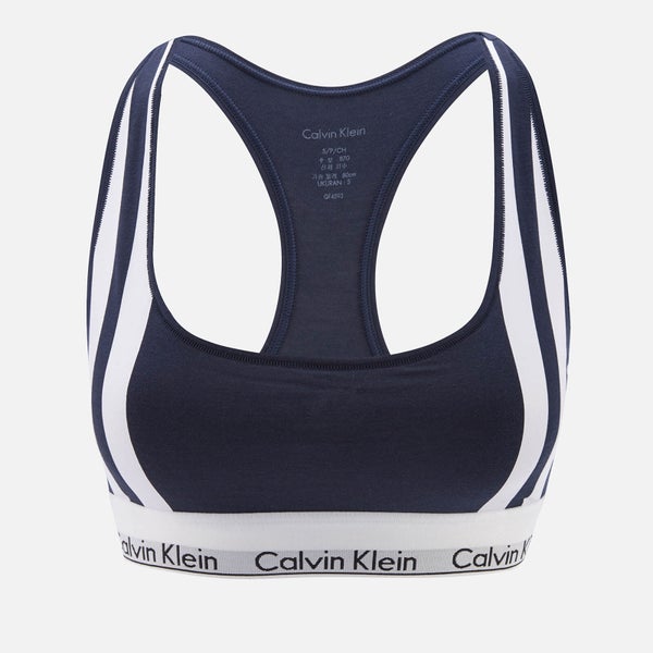 Calvin Klein Women's Varsity Stripe Unlined Bralette - Navy