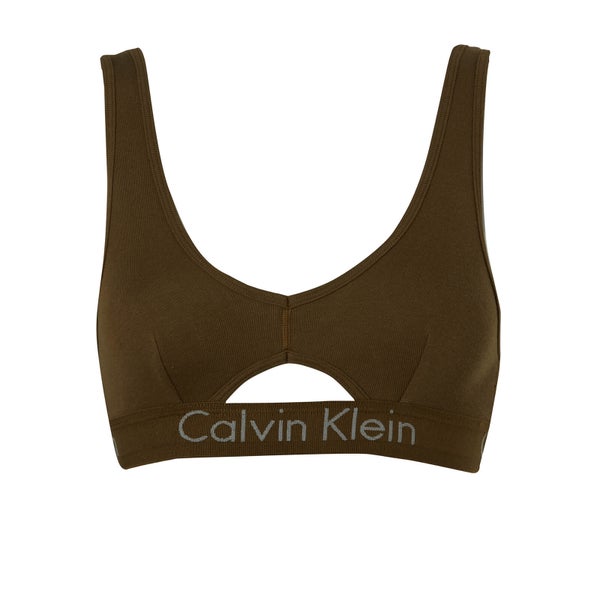 Calvin Klein Women's Logo Band Unlined Bralette - Khaki