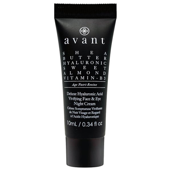 Avant Skincare Deluxe Hyaluronic Acid Vivifying Face and Eye Night Cream Travel Size 10ml
