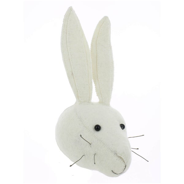 Fiona Walker England Mini White Rabbit Wall Hanging Head