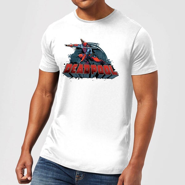 T-Shirt Homme Logo Deadpool et Épée Marvel - Blanc