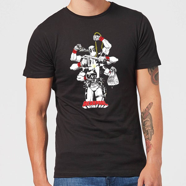 Marvel Deadpool Multitasking Men's T-Shirt - Black
