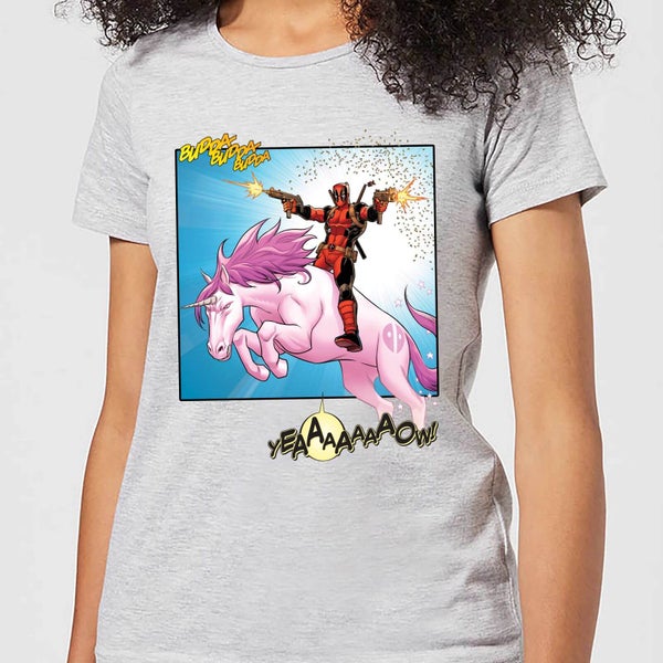 Marvel Deadpool Unicorn Battle Women's T-Shirt - Grey