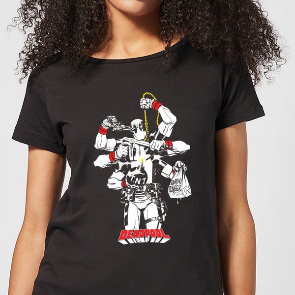 Marvel Deadpool Multitasking Dames T-shirt - Zwart