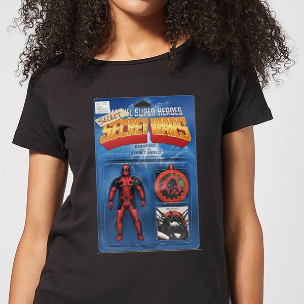 Marvel Deadpool Secret Wars Action Figure Women's T-Shirt - Black