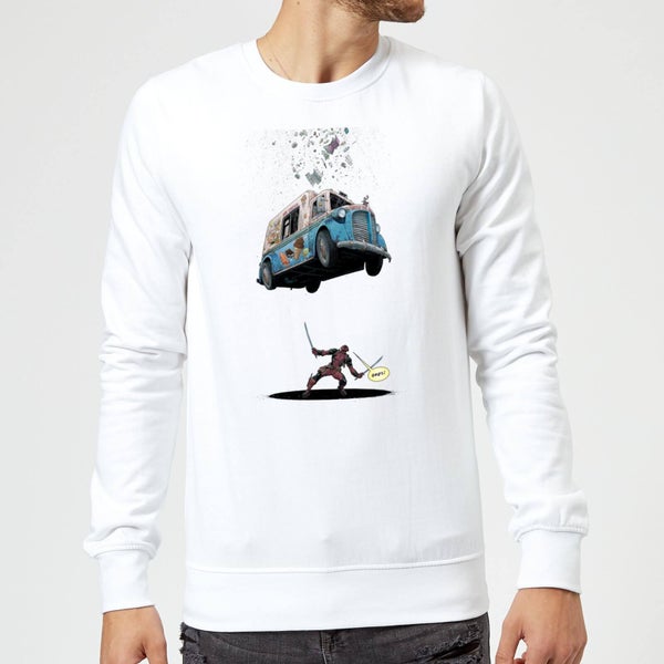 Sweat Homme Deadpool Glace Marvel - Blanc