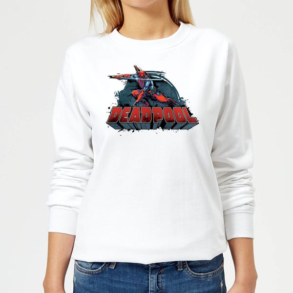 Marvel Deadpool Sword Logo Women's Sweatshirt - White