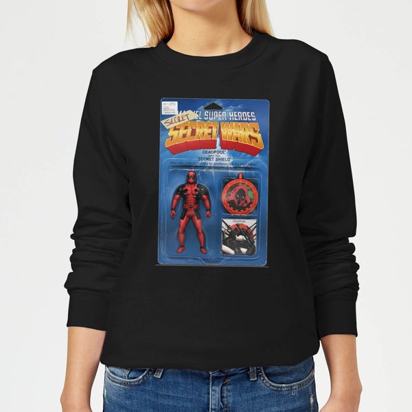 Marvel Deadpool Secret Wars Action Figure Women's Sweatshirt - Black