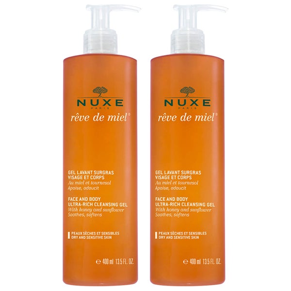 NUXE Rêve de Miel Duo Face and Body Cleansing Gel 2 x 400ml (Worth £38.00)