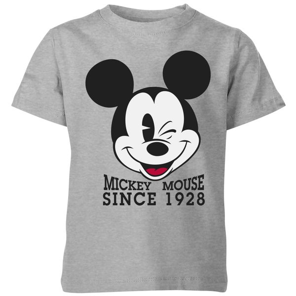 Disney Mickey Mouse Since 1928 Kinder T-Shirt - Grijs
