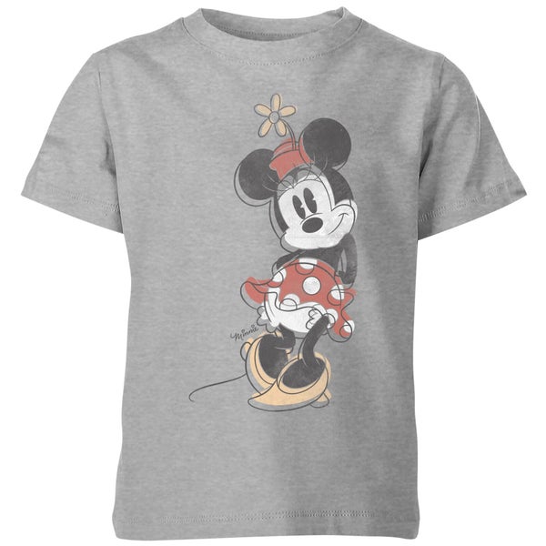 T-Shirt Enfant Disney Croquis Minnie Mouse - Gris