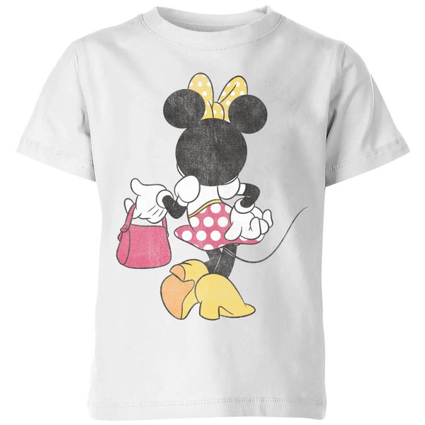 T-Shirt Enfant Disney Minnie Mouse Pose de Dos - Blanc