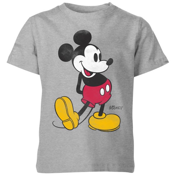 T-Shirt Enfant Disney Mickey Mouse Pose Classique - Gris