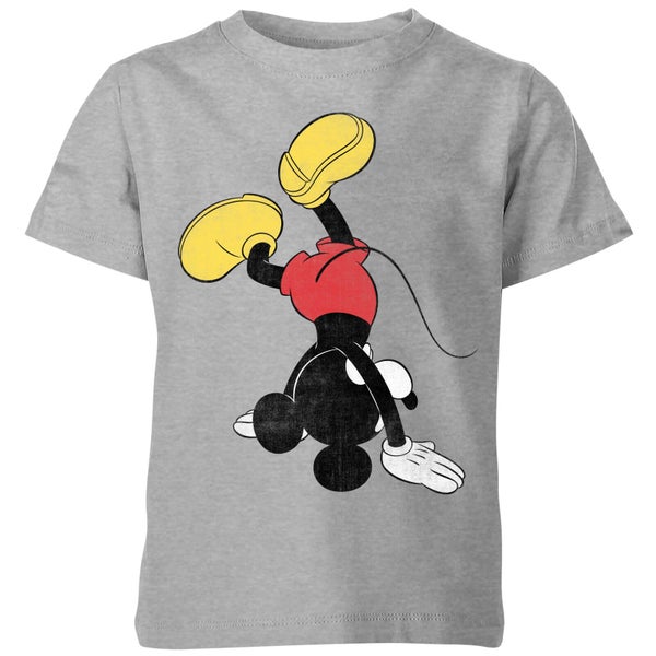 Disney Mickey Mouse Op Zijn Kop Kinder T-Shirt - Grijs