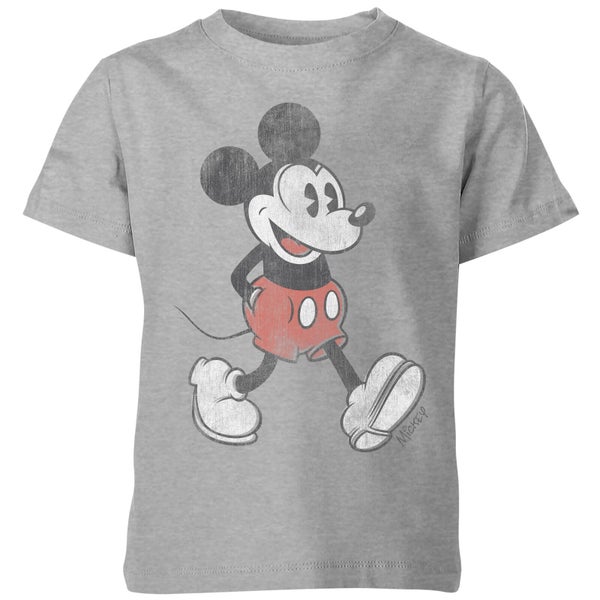 Disney Mickey Mouse Lopend Kinder T-Shirt - Grijs