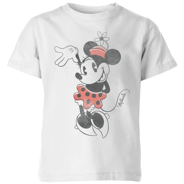 Disney Minnie Mouse Zwaaiend Kinder T-Shirt - Wit