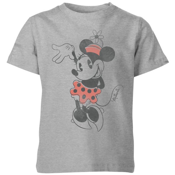Disney Minnie Mouse Waving Kids' T-Shirt - Grey