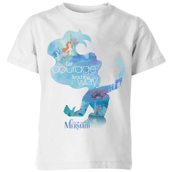T-Shirt Enfant Disney Silhouette Princesse Ariel La Petite Sirène - Blanc
