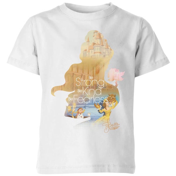 T-Shirt Enfant Disney Silhouette Princesse Belle Belle et la Bête - Blanc