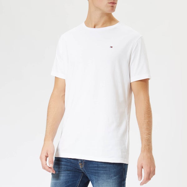 Tommy Hilfiger Men's Cotton Crew Neck Short Sleeve T-Shirt - White