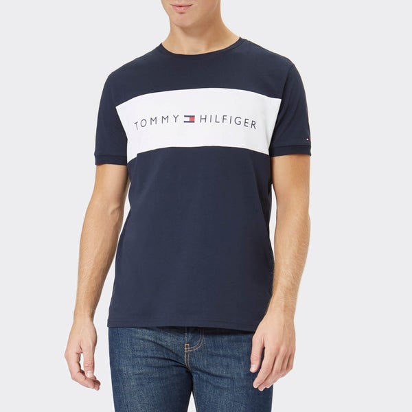 Tommy Hilfiger Men's Round Neck Short Sleeve Logo T-Shirt - Navy Blazer