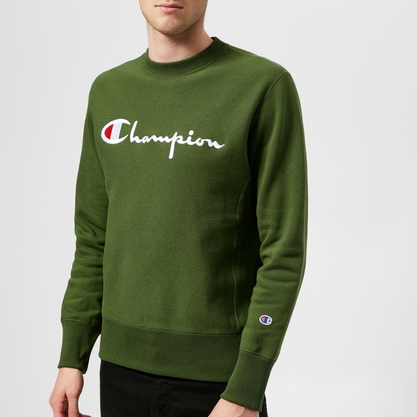 Champion Men's Large Logo Sweatshirt - Green