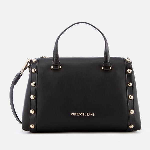 Versace Jeans Women's Studded Logo Top Handle Bag - Black