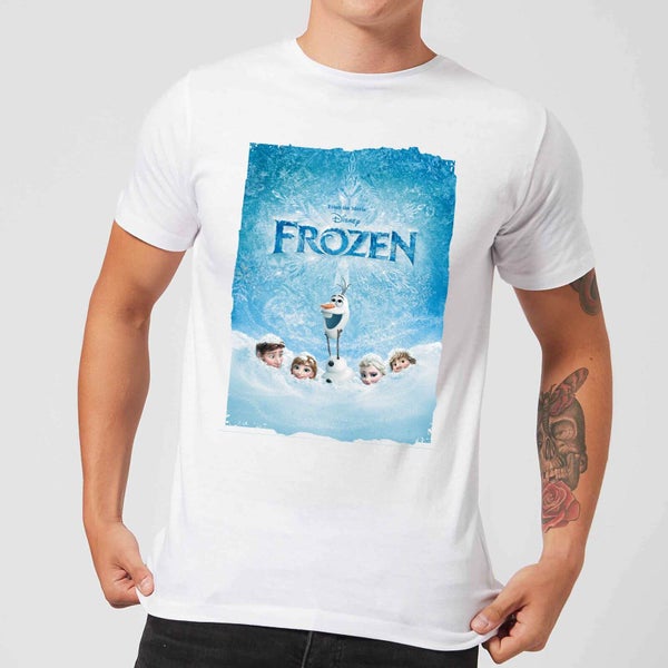 T-Shirt Homme Affiche La Reine des Neiges - Blanc