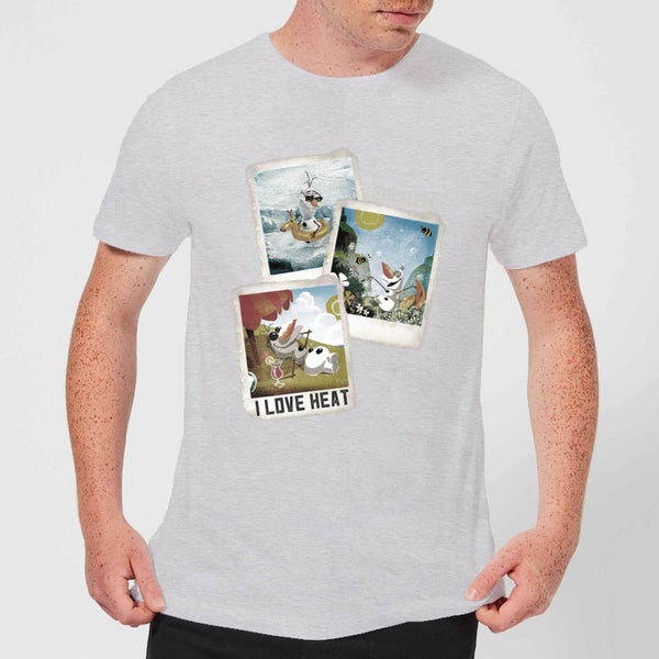 T-Shirt Homme La Reine des Neiges - Polaroid Olaf - Gris
